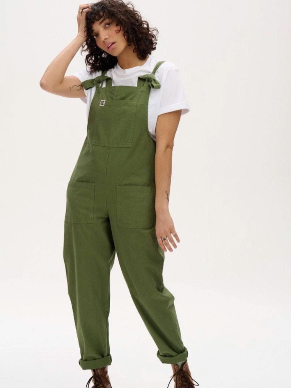Lucy & Yak Original Dungaree in Organic Cotton Fern Green Jumpsuit Overall